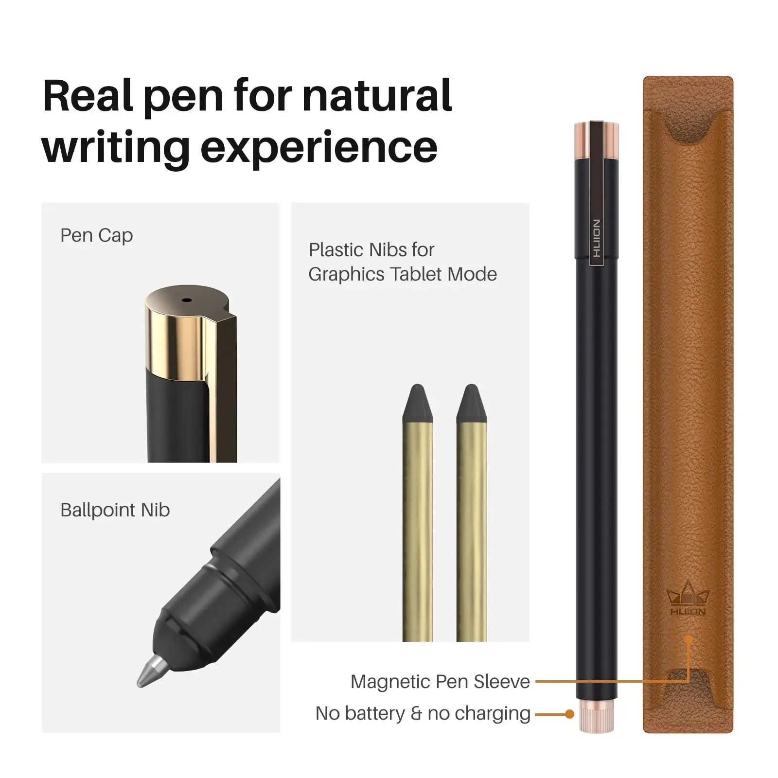 HUION Note 2-In-1 Digital Notebook Drawing Tablet with Battery-Free Pen, Bluetooth Wireless Paper Tablet Electronic Writing Pad